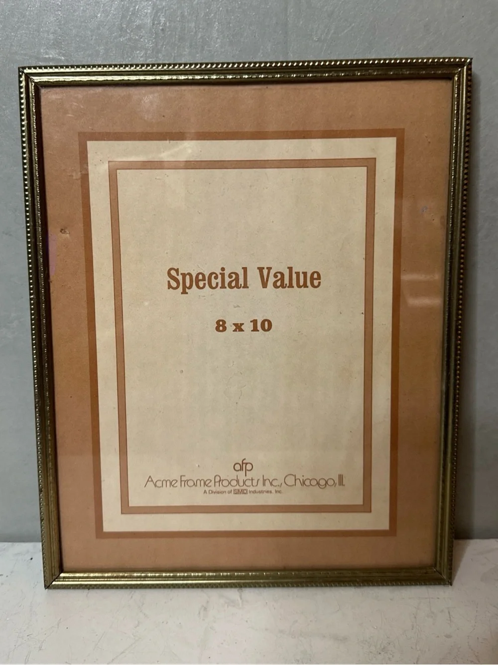 Vintage Photo Frame Gold METAL 8x10 Two Way Easel Back By Acme Frame Products
